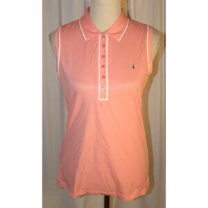 NEW Original Penguin Women's SMALL Veronica Sleeveless Golf Polo Shirt PINK